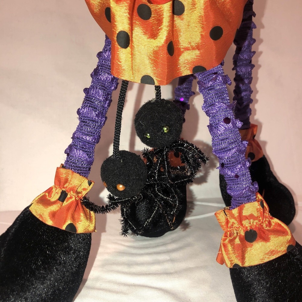 HALLOWEEN Pier 1 Black Cat Dangling Spiders Beanbag weighted feet Witch Hat - Picture 5 of 10